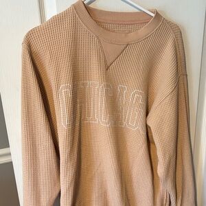 Aerie Chic Tan Waffle Knit Sweatshirt